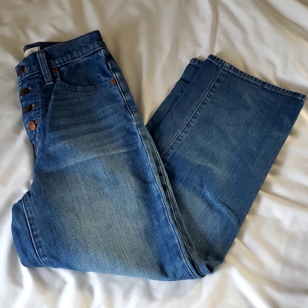 Madewell Slim Wide Leg Crop Button front Jeans size 23
